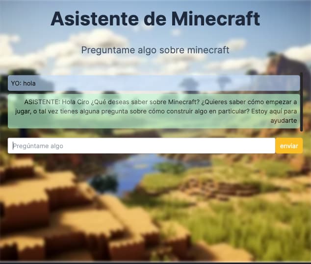 Minecraft Chatbot  <Hackaton Vercel>